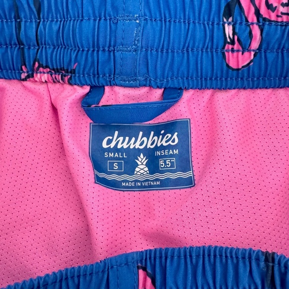 New Chubbies The Pop Flock And Dop Its Flamingo Swim Trunks Size S 5.5" Inseam I - Picture 6 of 7